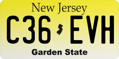 NJ license plate C36EVH