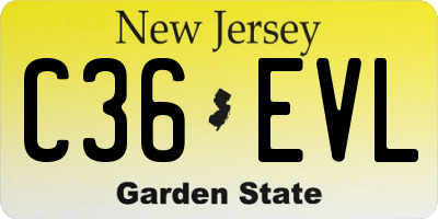 NJ license plate C36EVL