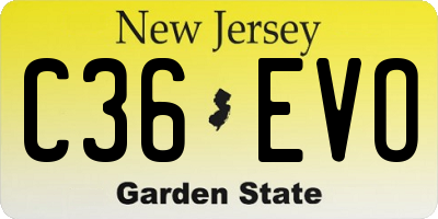 NJ license plate C36EVO
