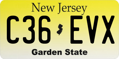 NJ license plate C36EVX