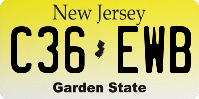 NJ license plate C36EWB