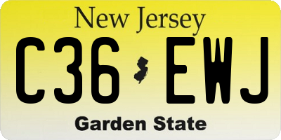 NJ license plate C36EWJ