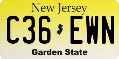 NJ license plate C36EWN
