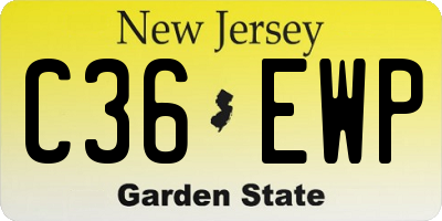 NJ license plate C36EWP
