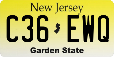 NJ license plate C36EWQ