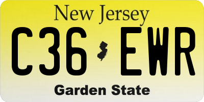 NJ license plate C36EWR