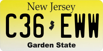 NJ license plate C36EWW