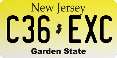 NJ license plate C36EXC