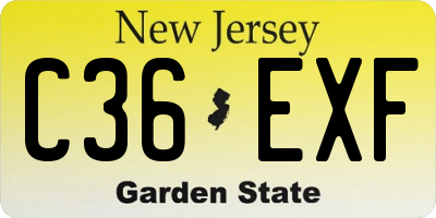 NJ license plate C36EXF