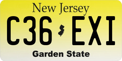 NJ license plate C36EXI