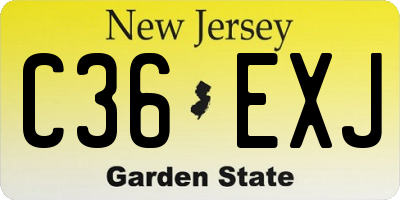 NJ license plate C36EXJ