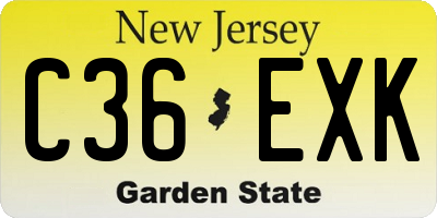 NJ license plate C36EXK