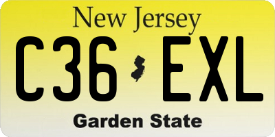 NJ license plate C36EXL