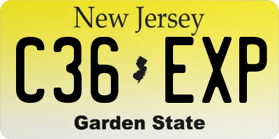 NJ license plate C36EXP