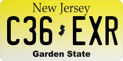 NJ license plate C36EXR