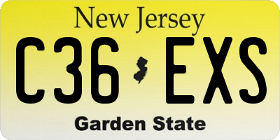 NJ license plate C36EXS