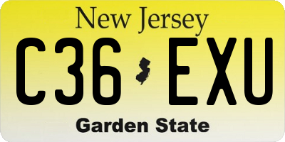 NJ license plate C36EXU
