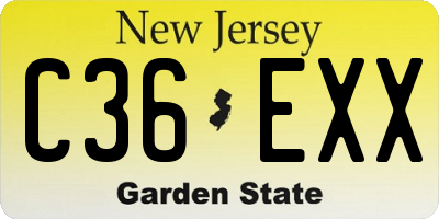 NJ license plate C36EXX