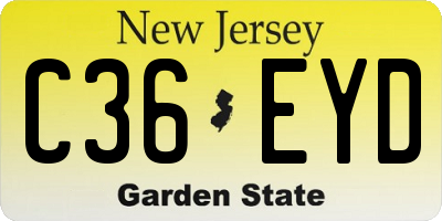 NJ license plate C36EYD