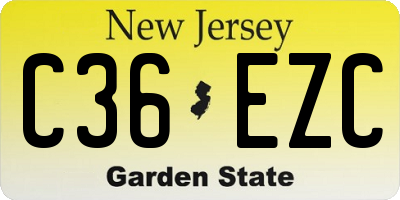 NJ license plate C36EZC