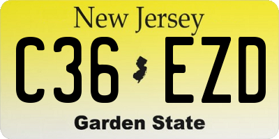 NJ license plate C36EZD