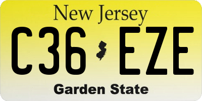 NJ license plate C36EZE