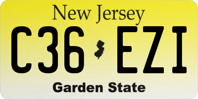 NJ license plate C36EZI