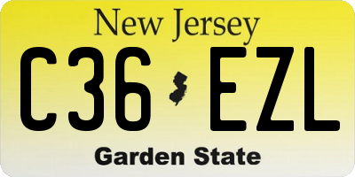 NJ license plate C36EZL