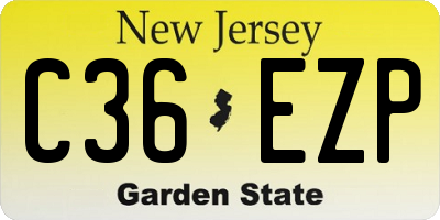 NJ license plate C36EZP