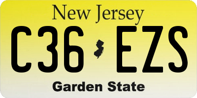 NJ license plate C36EZS