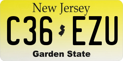 NJ license plate C36EZU