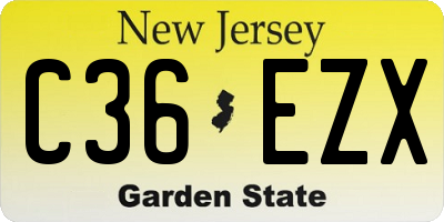 NJ license plate C36EZX