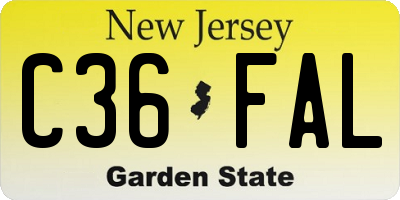 NJ license plate C36FAL