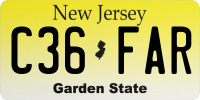 NJ license plate C36FAR