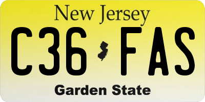 NJ license plate C36FAS