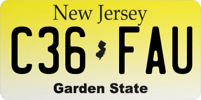 NJ license plate C36FAU
