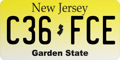 NJ license plate C36FCE