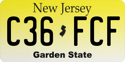 NJ license plate C36FCF
