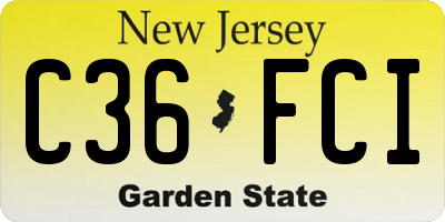 NJ license plate C36FCI