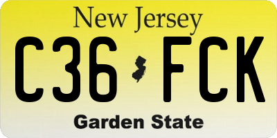 NJ license plate C36FCK