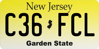NJ license plate C36FCL
