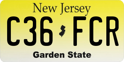 NJ license plate C36FCR