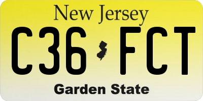 NJ license plate C36FCT