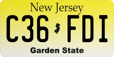 NJ license plate C36FDI
