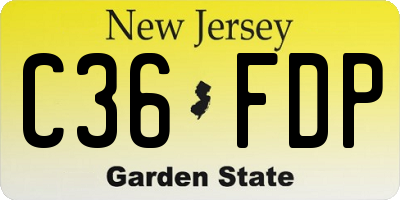 NJ license plate C36FDP