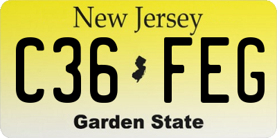 NJ license plate C36FEG