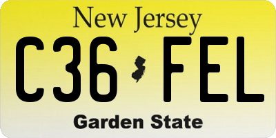 NJ license plate C36FEL