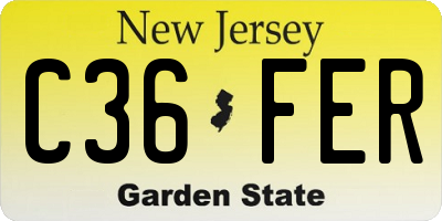 NJ license plate C36FER