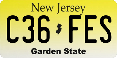 NJ license plate C36FES