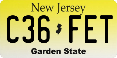 NJ license plate C36FET